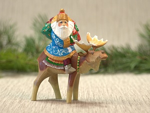 Дед Мороз путешественник на лосе